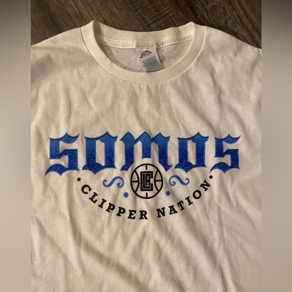 NWOT Somos LA Clipper Nation Basketball White Mens Long Sleeve Size XL - Picture 2 of 4